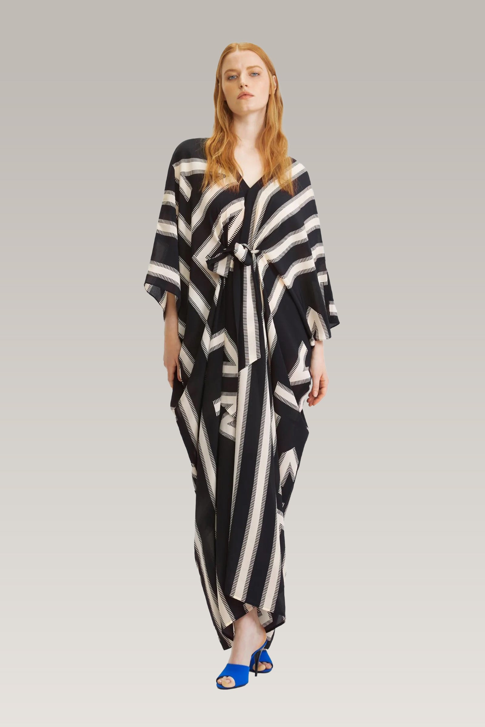 VTG 90s selling Black and White Kaftan Maxi Dress