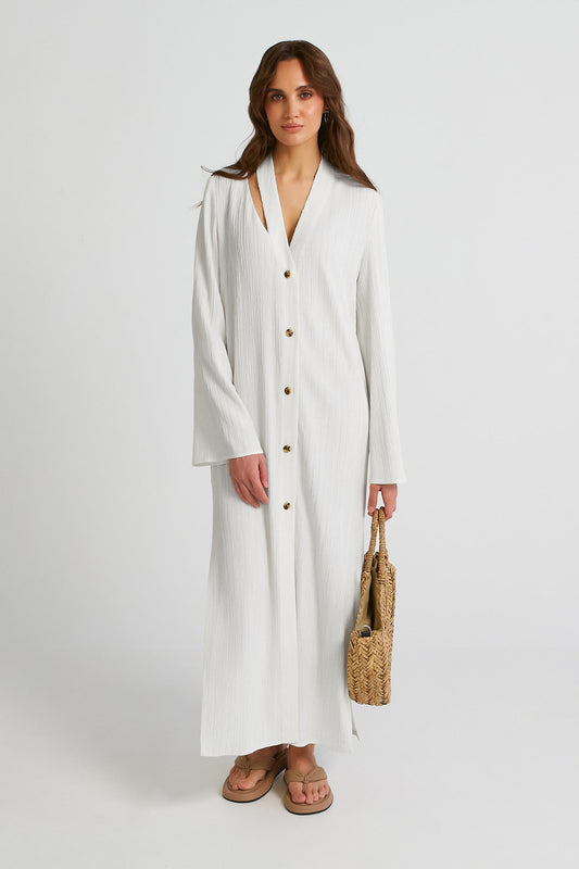 Peek-A-Boo | White Shirt Dress