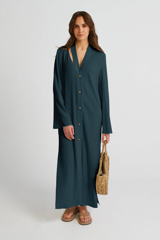 Peek-A-Boo | Rama Green Shirt Dress