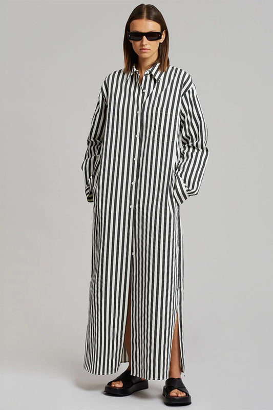 Everyday Stripe | Black Shirt Dress