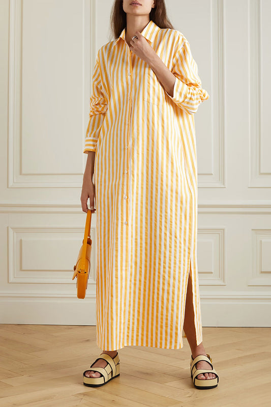 Everyday Stripe | Yellow Shirt Dress