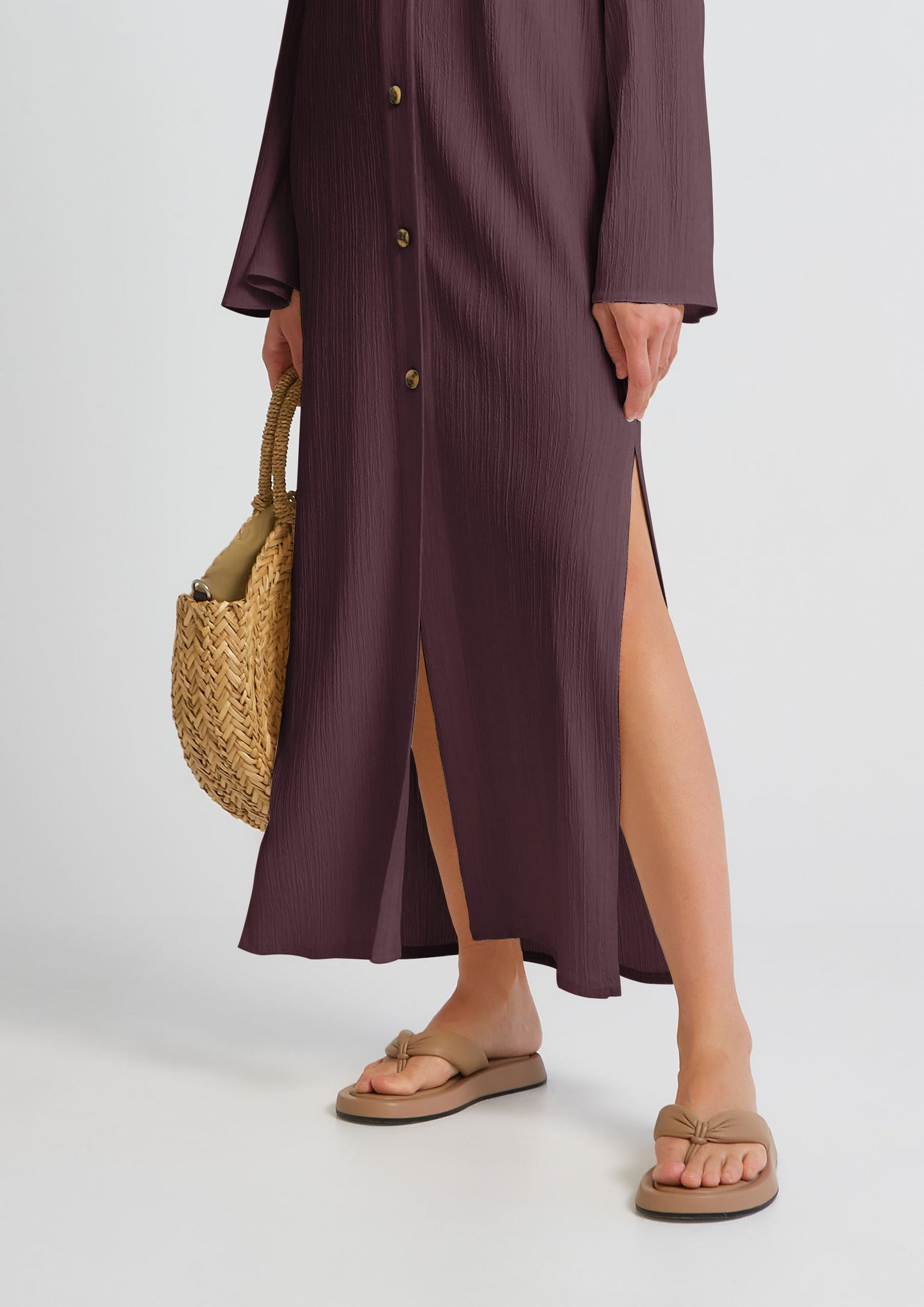 Peek-A-Boo | Mauve Shirt Dress