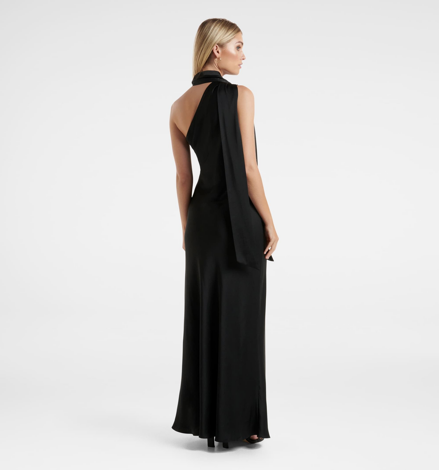 Flirtatious | Black Satin Dress