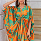 Knotty Nice | Orange Floral Kaftan Dress