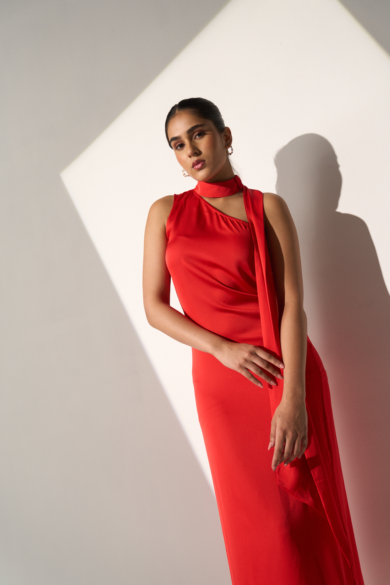Flirtatious | Red Satin Dress