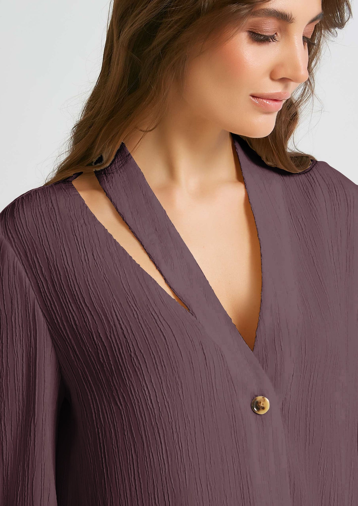 Peek-A-Boo | Mauve Shirt Dress