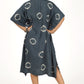 Charcoal Chaos | Grey Shibori Tie Dye Short Kimono