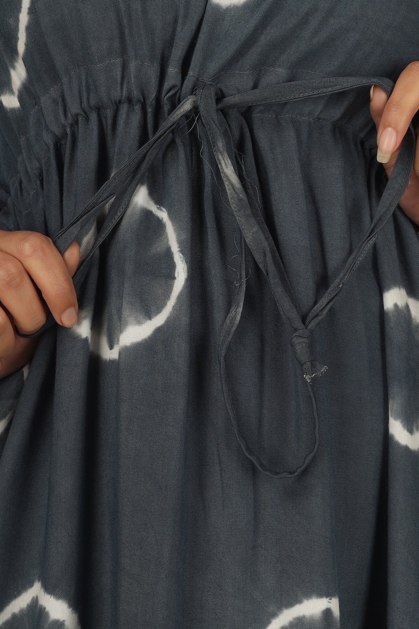 Charcoal Chaos | Grey Shibori Tie Dye Short Kimono