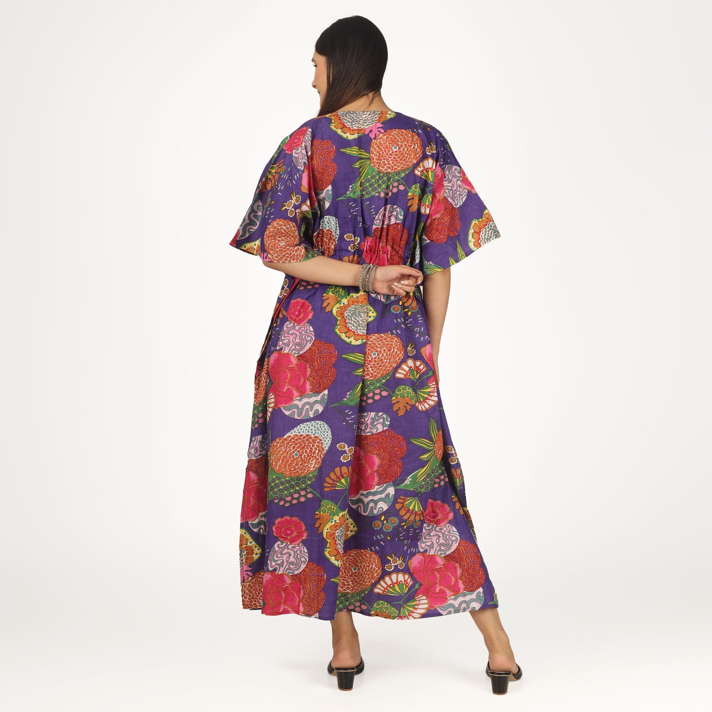 Purple Chrysanthium | 100% Cotton Kaftan