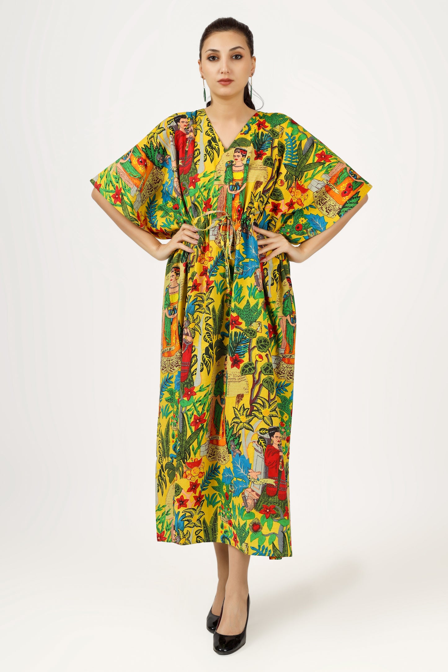 Yellow Frida | 100% Cotton Kaftan