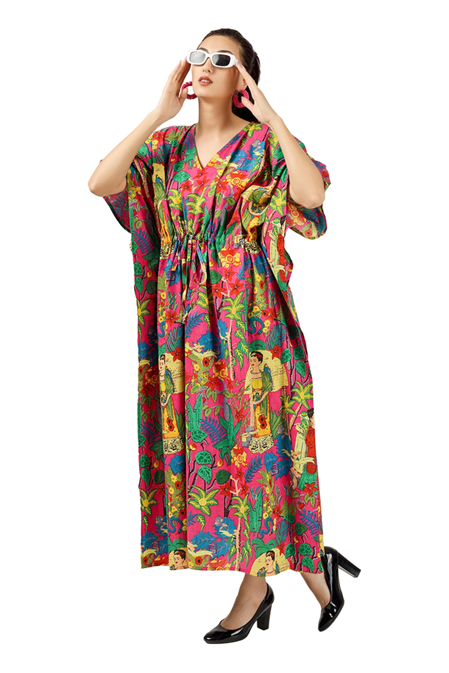 Pink Frida | 100% Cotton Kaftan