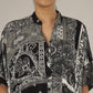 Black Paisley Shirt Dress With Pockets | One Size Fits AU 10 - 24
