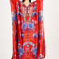 Cherry Blossom | Red Luxe Art Silk Kaftan