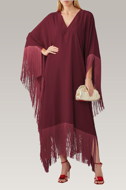 Fringe Fiesta | Ruby Wine Kaftan