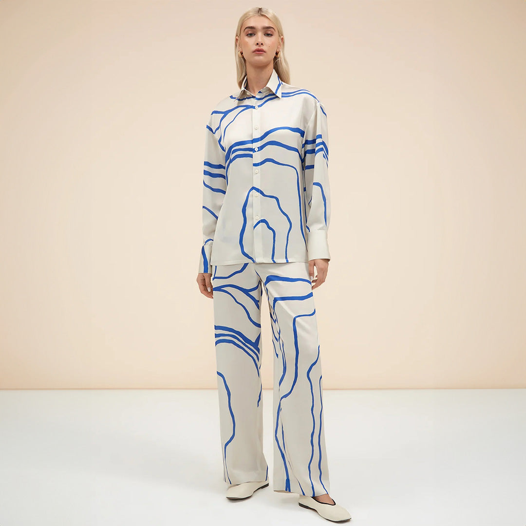 Swirl Style | Blue White Co-Ord Set