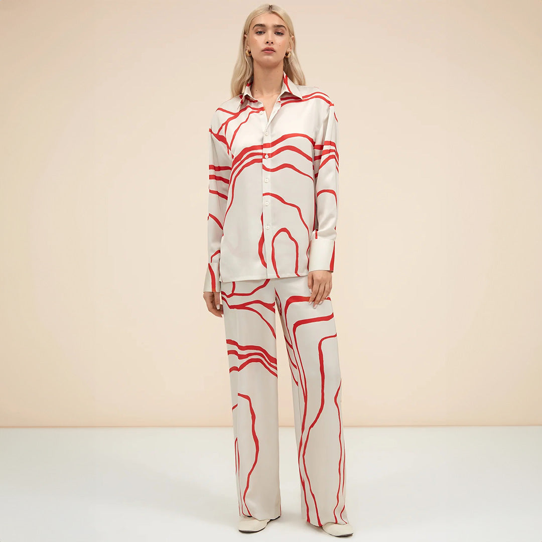 Swirl Style | Red White Co-Ord Set