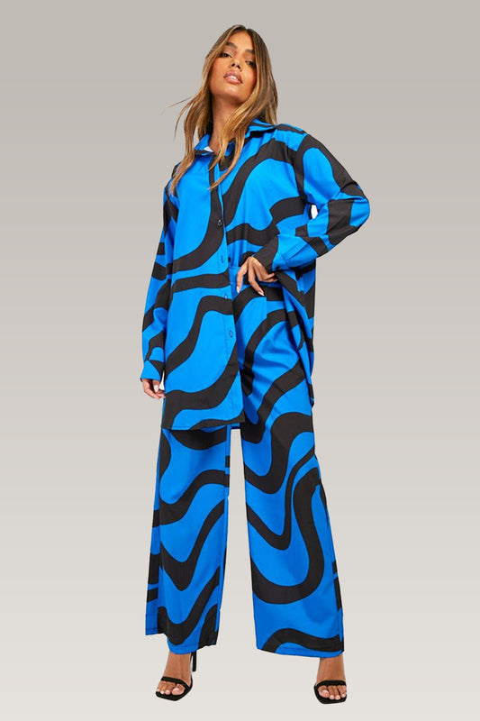 Classic Chic | Blue Black Co-Ord Set