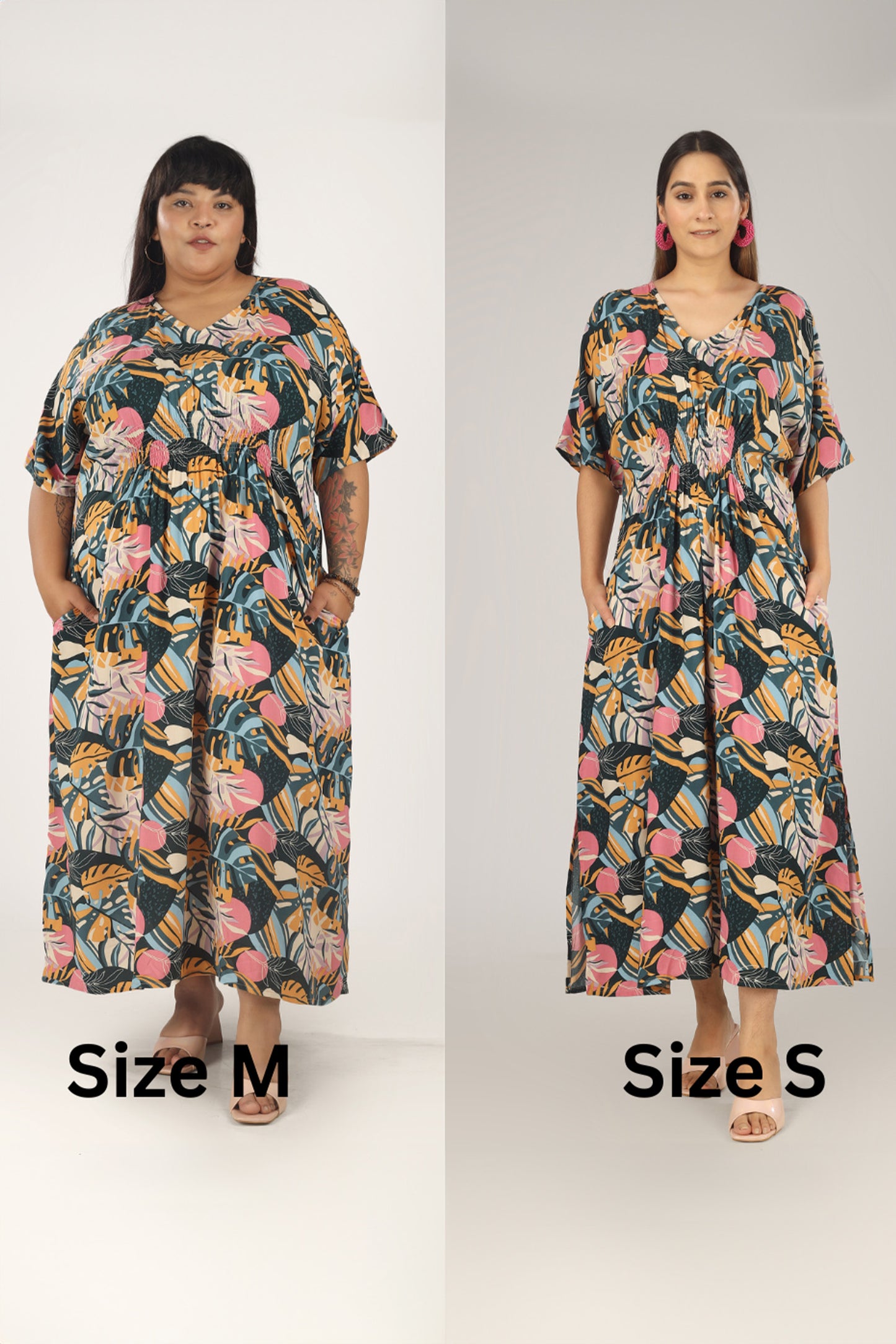 Tropical Delight | Shirred Dress With Pockets - 3 Sizes Available AU 10-30