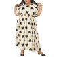 Women's Plus Size Frill Sleeves Dress with Drawstring - Free Size