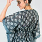 Patio Block Printed Grey Cotton Kaftan - Earthen Threads